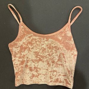 Pink velvet tank top